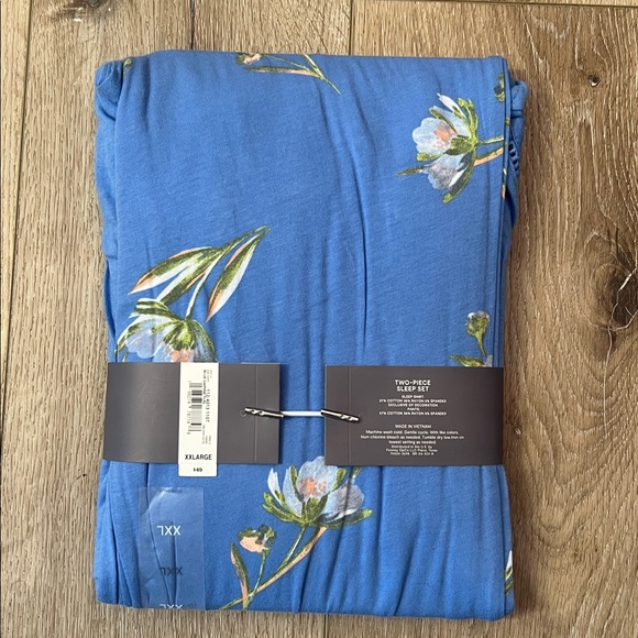 Liz Claiborne - 2 piece sleep set, NEW WITH TAGS, blue Daphne floral, XXL - Picture 4 of 8